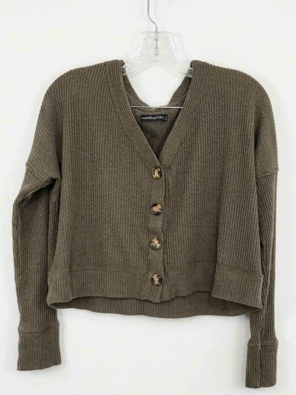 Abercrombie & Fitch Button Front Cardigan Sweater - Olive